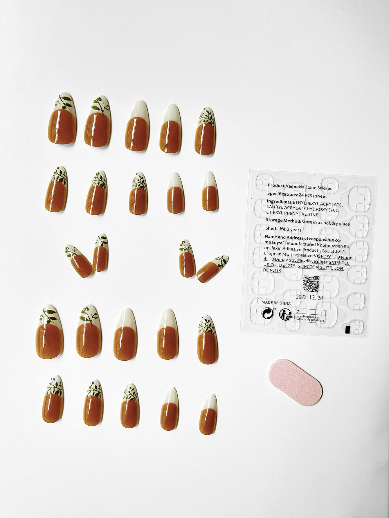 OPOOLA Almond Press on Nails Medium,OPOOLA Rainbow Jelly Soft Gel Fake Nails for Women Fit Natural,  Stick on Nails Reusable, 24pcs False Nails with Design Glue Art Kit