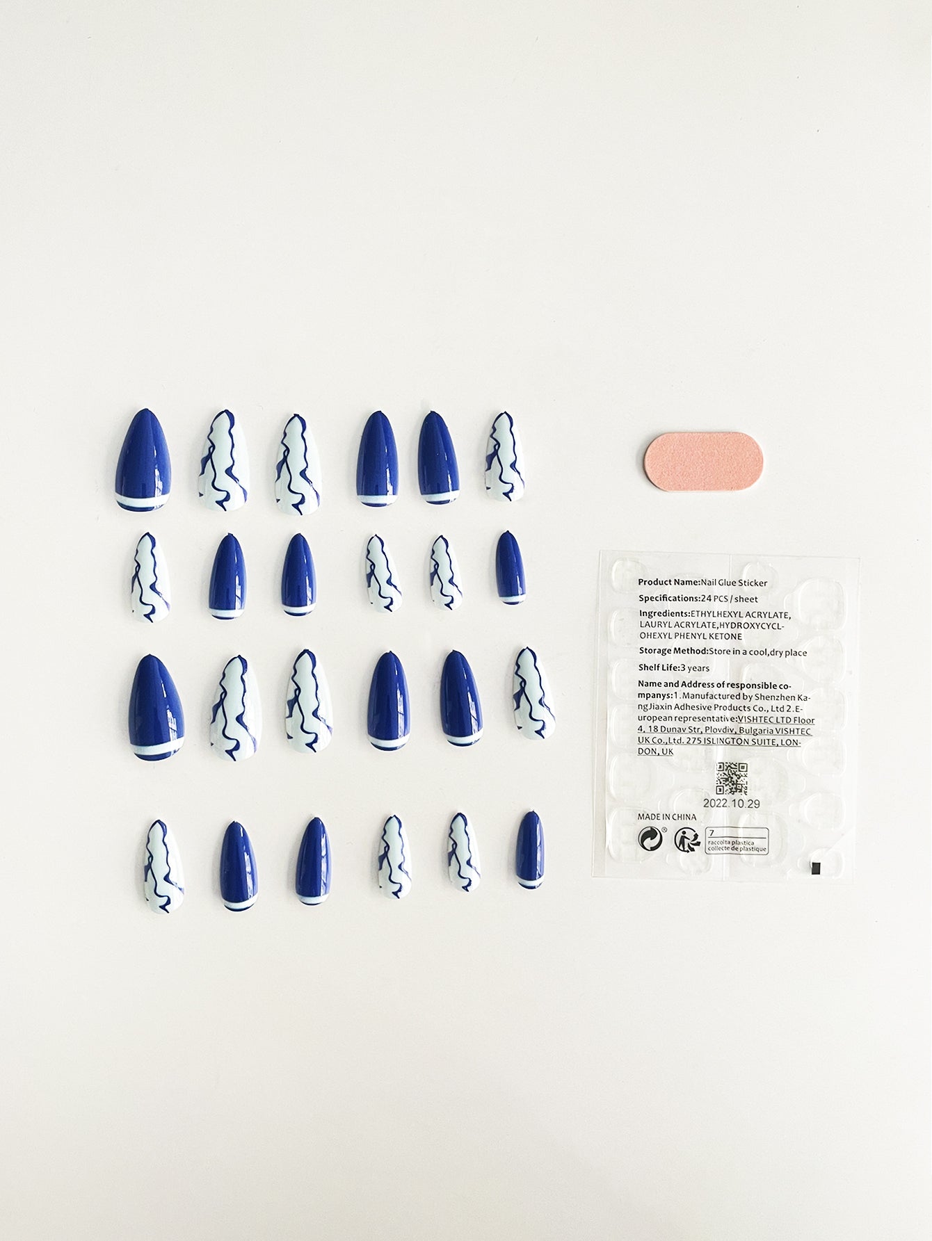 OPOOLA Almond Press on Nails Medium,OPOOLA Rainbow Jelly Soft Gel Fake Nails for Women Fit Natural,  Stick on Nails Reusable, 24pcs False Nails with Design Glue Art Kit