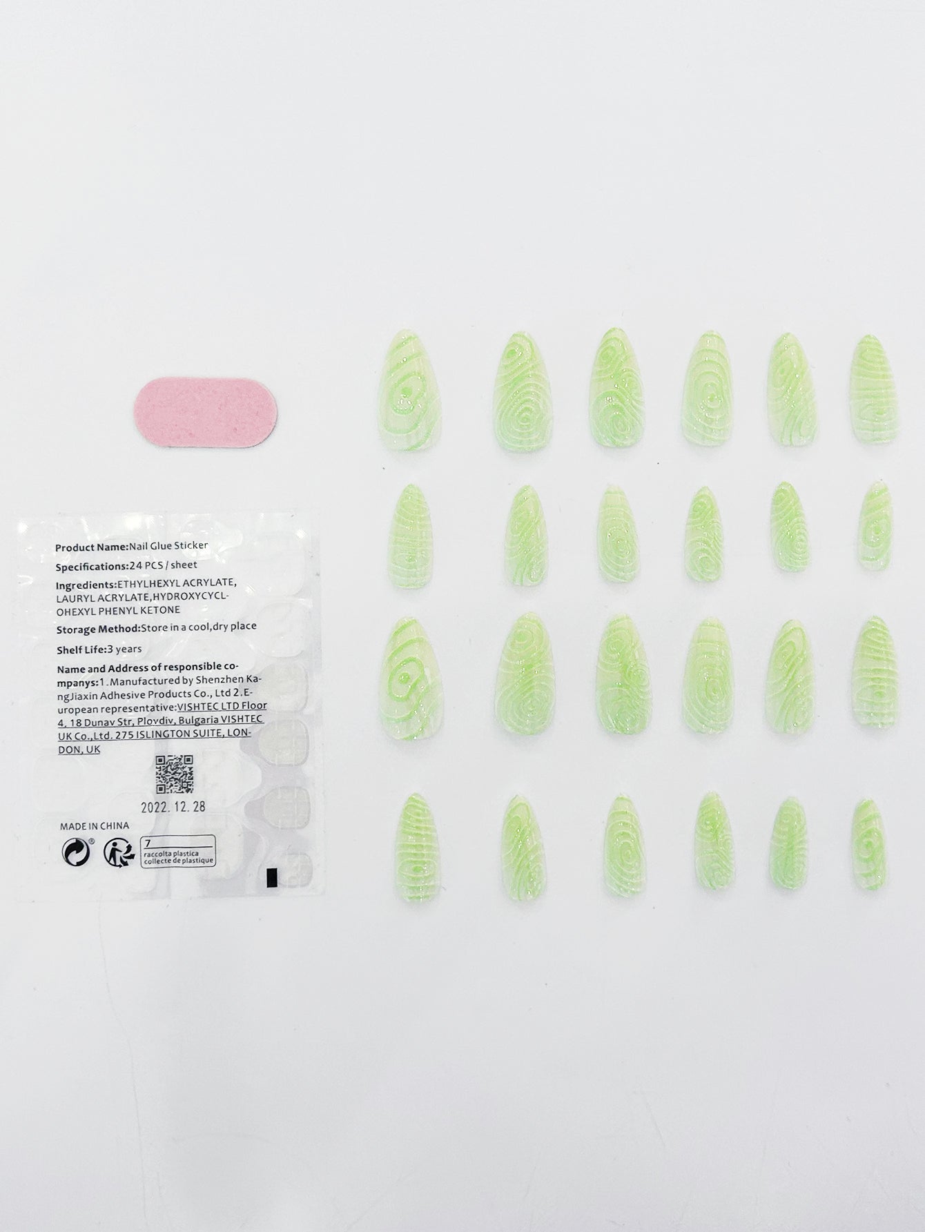 OPOOLA Almond Press on Nails Medium,OPOOLA Rainbow Jelly Soft Gel Fake Nails for Women Fit Natural,  Stick on Nails Reusable, 24pcs False Nails with Design Glue Art Kit
