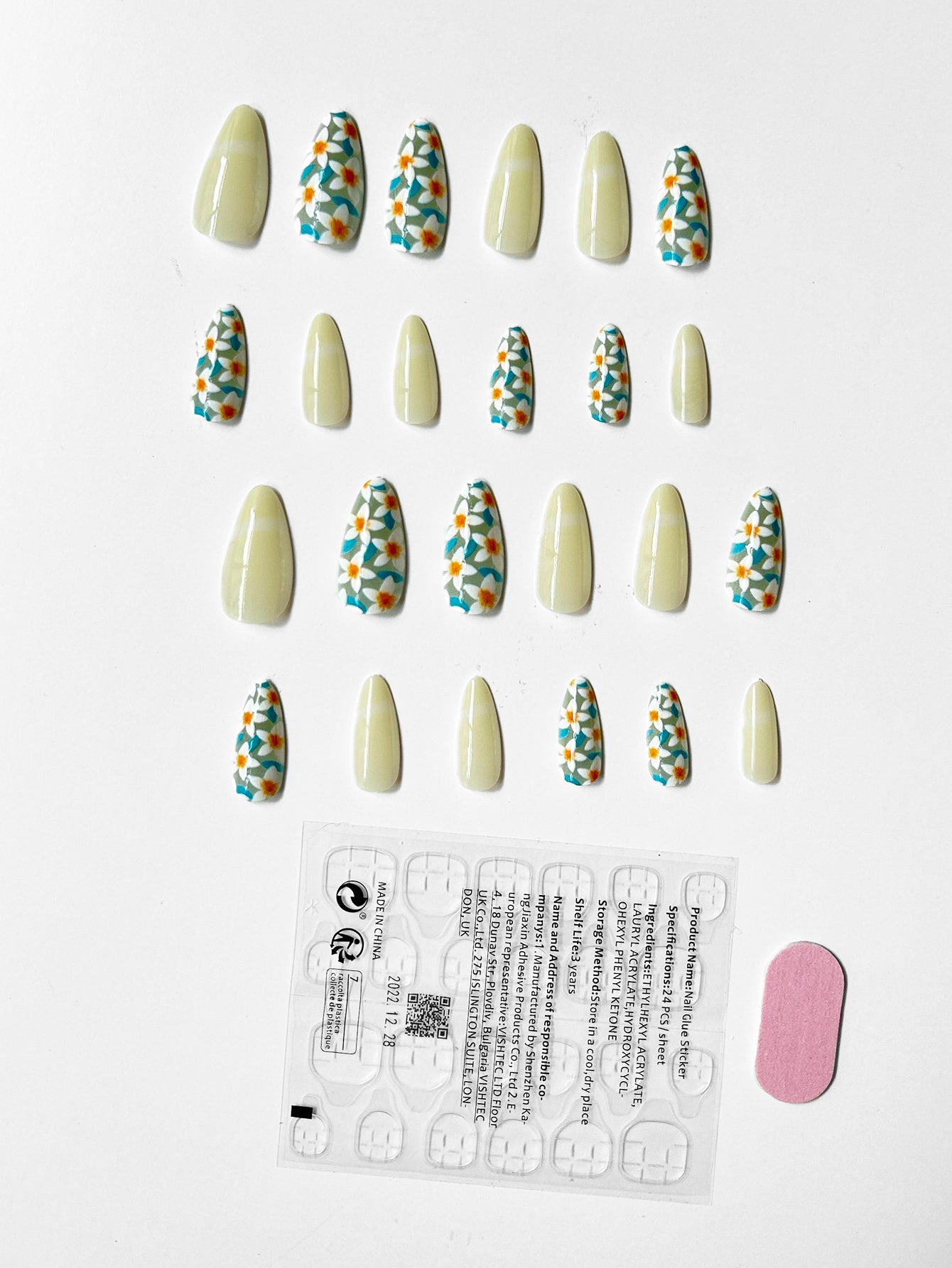 OPOOLA Almond Press on Nails Medium,OPOOLA Rainbow Jelly Soft Gel Fake Nails for Women Fit Natural,  Stick on Nails Reusable, 24pcs False Nails with Design Glue Art Kit